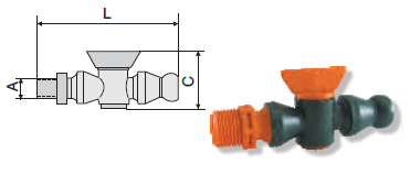 Sistem de tuburi articulate FP40 1/2”:Robinet cu filet și segment