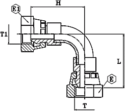 Adaptor 90° filet Gas